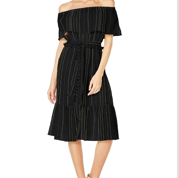 off the shoulder flowing dress BEIGE OFF-SHOULDER SLIT MIDI DRESS | CULT MIA